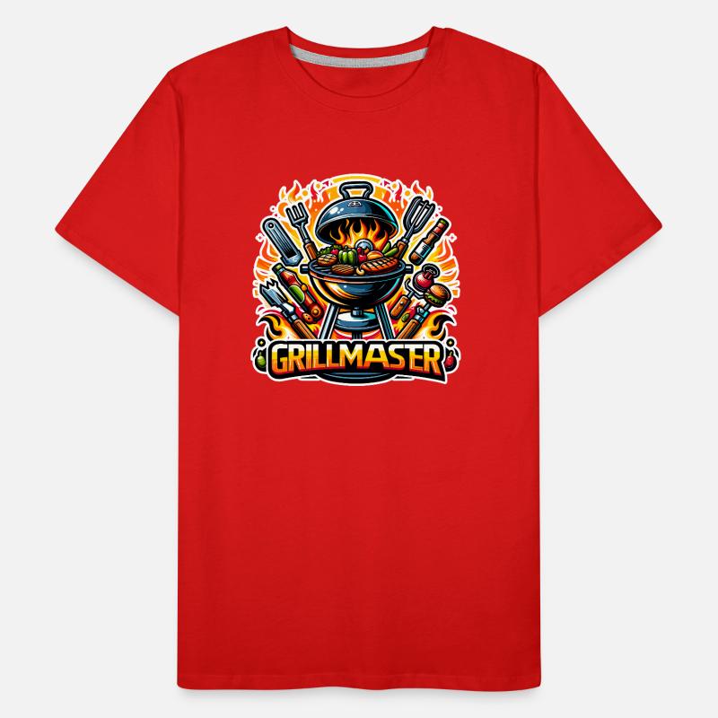 GrillMaster - Illustration de gril T-shirt bio Premium Homme