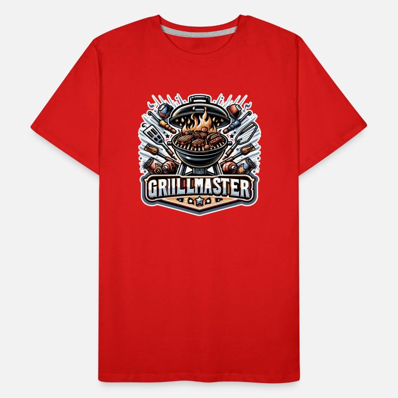 GrillMaster - Illustration de gril T-shirt bio Premium Homme