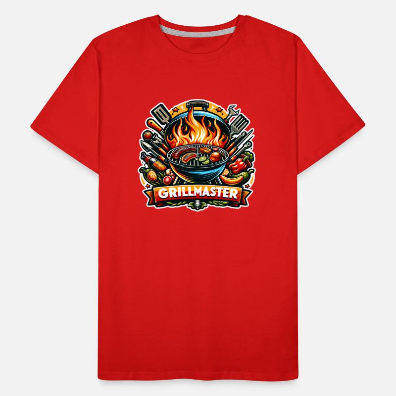 GrillMaster - Illustration de gril T-shirt bio Premium Homme