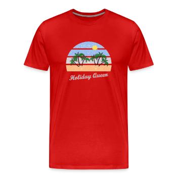 Jours fériés et reine des fêtes - T-shirt bio Premium Homme - rouge - Devant - Damien (186cm)