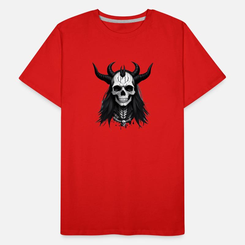 Skull with Horns Devil Skull Men's Premium Organic T-Shirt