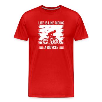 Fahrrad Fahrrad Fahrrad Lifestyle Gesunder Verkehr - Männer Premium Bio T-Shirt - Rot - Vorne - Damien (186cm)