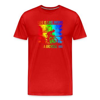 Fahrrad Fahrrad Fahrrad Lifestyle Gesunder Verkehr - Männer Premium Bio T-Shirt - Rot - Vorne - Damien (186cm)