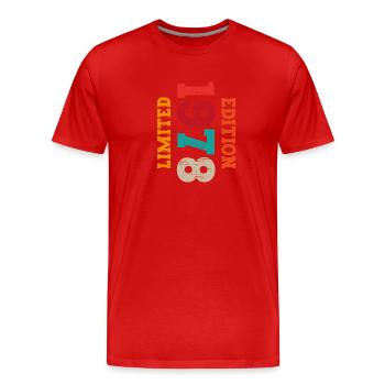 Millésime 1978 - T-shirt bio Premium Homme - rouge - Devant - Damien (186cm)