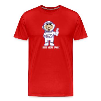 Ich brauche mehr Raum - Männer Premium Bio T-Shirt - Rot - Vorne - Damien (186cm)