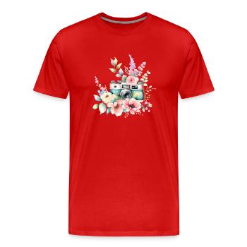 Camera Photographer Beautiful Photographers Photograph - Men's Premium Organic T-Shirt - red - Front - Damien (186cm)