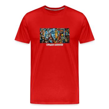 Urban Canvas - Kunst des Kubismus - Männer Premium Bio T-Shirt - Rot - Vorne - Damien (186cm)