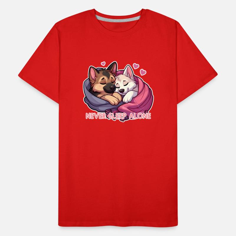 Schlafende Schäferhunde - Never Sleep Alone Männer Premium Bio T-Shirt