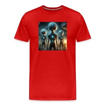 Astrophysique Spiritualité - T-shirt bio Premium Homme - rouge - Devant - Damien (186cm)