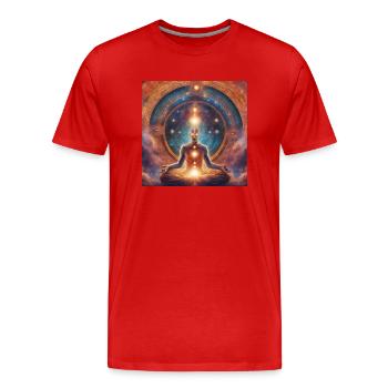 Spiritualité de l’espace - T-shirt bio Premium Homme - rouge - Devant - Damien (186cm)