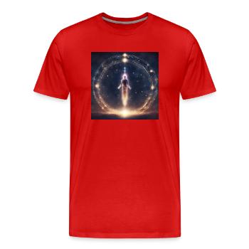 Univers de Spiritualité - T-shirt bio Premium Homme - rouge - Devant - Damien (186cm)