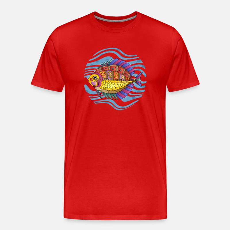 Fisch - Männer Premium Bio T-Shirt - Rot