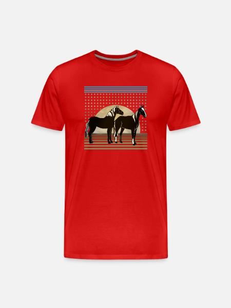 Horses - Men's Premium Organic T-Shirt - red