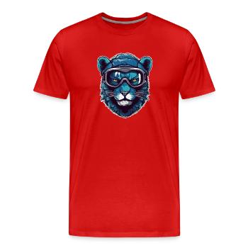 Panther Winterferien - Männer Premium Bio T-Shirt - Rot - Vorne - Damien (186cm)