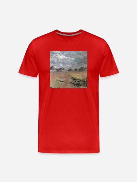 Landschaft mit Bergen - Männer Premium Bio T-Shirt - Rot