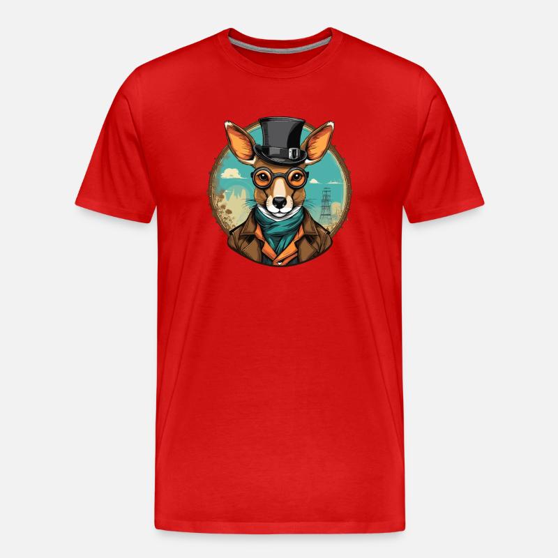 Känguru - Männer Premium Bio T-Shirt - Rot