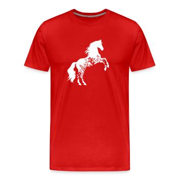 Blumenpferd - Männer Premium Bio T-Shirt - Rot - Vorne - Damien (186cm)
