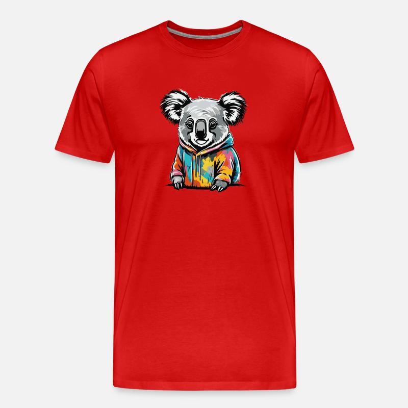 Bunter Graffiti Koala Koalabär - Männer Premium Bio T-Shirt - Rot