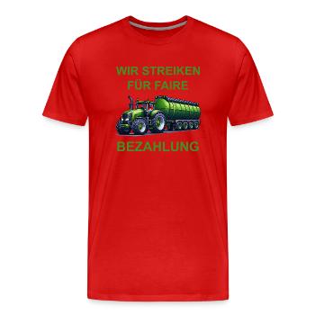 Landwirt Streik Bauer Faire Bezahlung Kundgebung - Männer Premium Bio T-Shirt - Rot - Vorne - Damien (186cm)