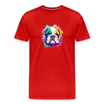 Bouledogue Chiens Propriétaire De Chien Propriétaire De Chien - T-shirt bio Premium Homme - rouge - Devant - Damien (186cm)
