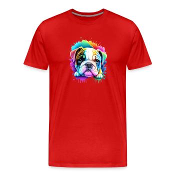 Bouledogue Chiens Propriétaire De Chien Propriétaire De Chien - T-shirt bio Premium Homme - rouge - Devant - Damien (186cm)