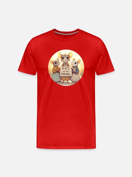 Rats are friends - Men's Premium Organic T-Shirt - red