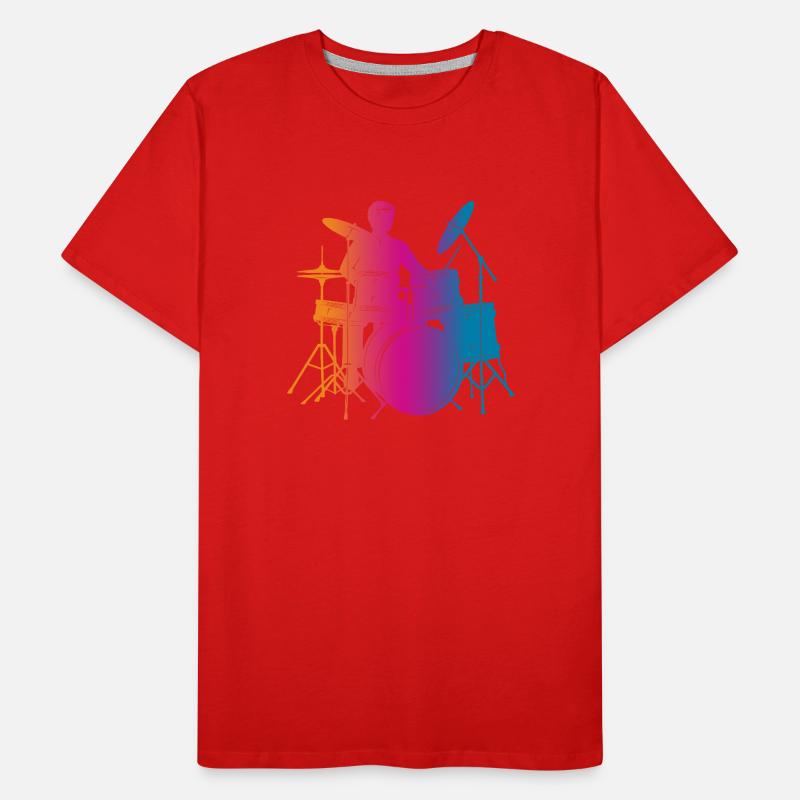 Silhouette de batteur T-shirt bio Premium Homme