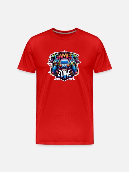 Gamer Zone - Controller Illustration - Men's Premium Organic T-Shirt - red