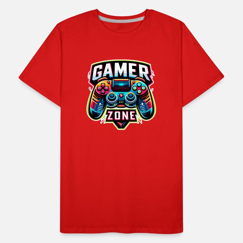 Gamer Zone - Controller Illustration Männer Premium Bio T-Shirt