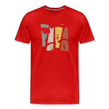 Parachute rétro vintage - T-shirt bio Premium Homme - rouge - Devant - Damien (186cm)