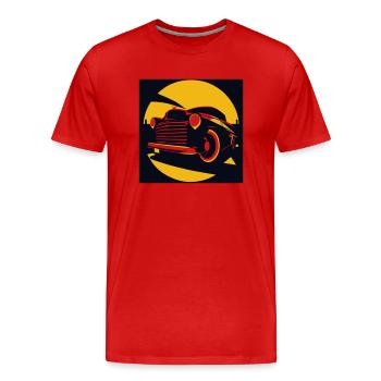 rockabilly v8 motor - Männer Premium Bio T-Shirt - Rot - Vorne - Damien (186cm)