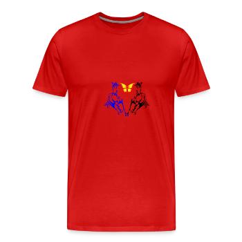 COEUR DE CHEVAUX - T-shirt bio Premium Homme - rouge - Devant - Damien (186cm)