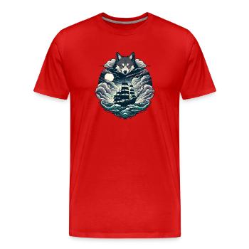 Mysticisme nautique : Aventure en voilier - T-shirt bio Premium Homme - rouge - Devant - Damien (186cm)