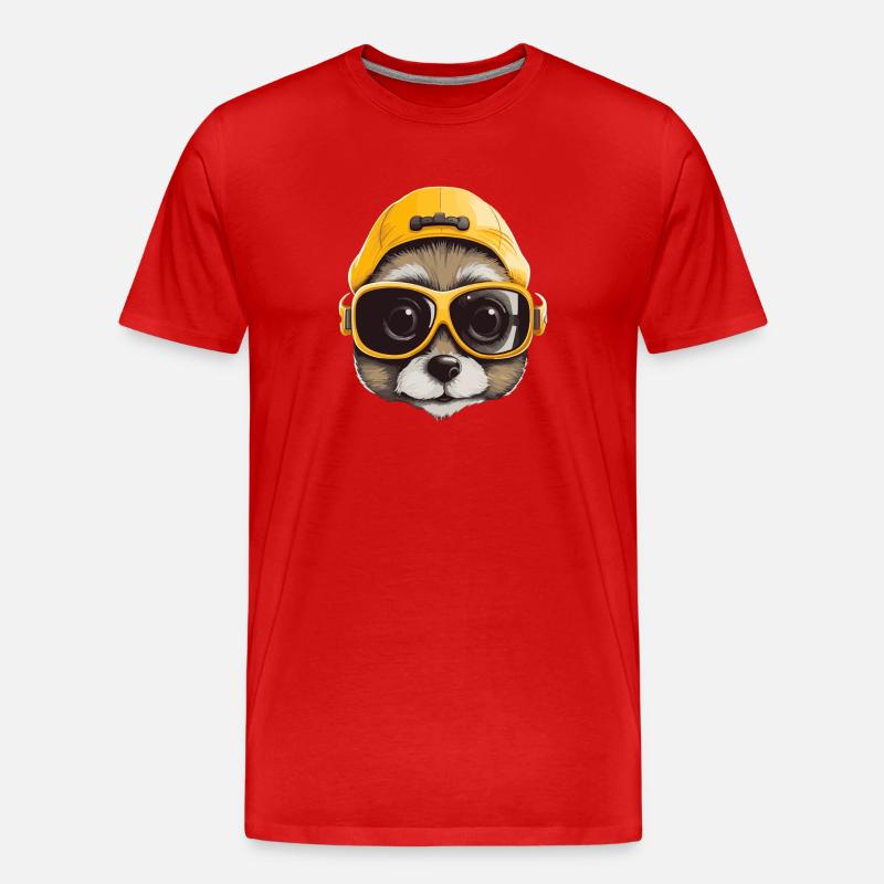 Erdmännchen - Männer Premium Bio T-Shirt - Rot