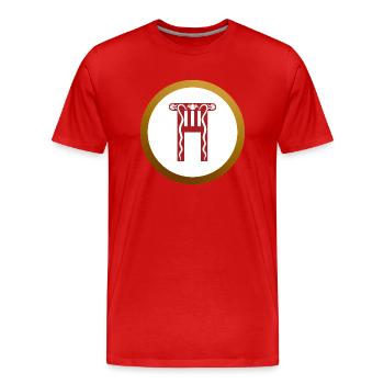 Spartan Royal Quard Schild Weiß Antikes Griechenland - Männer Premium Bio T-Shirt - Rot - Vorne - Damien (186cm)
