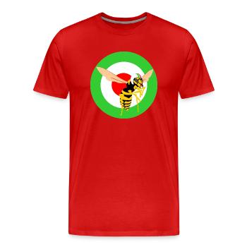 Wasp Mod Target Green - Men's Premium Organic T-Shirt - red - Front - Damien (186cm)