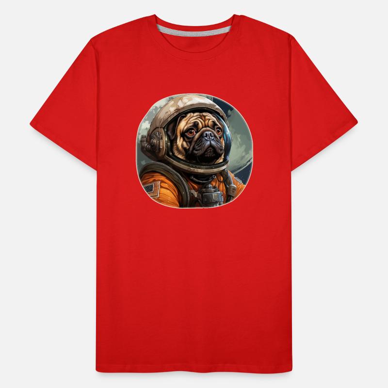 Pug Austronaut Men's Premium Organic T-Shirt