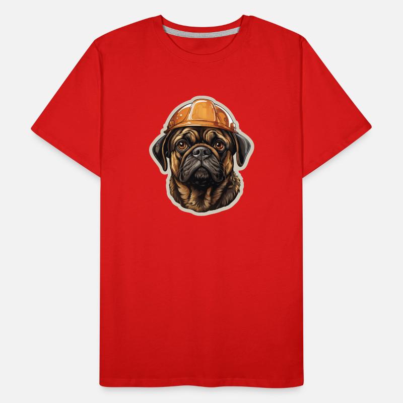 Pug as a builder Men's Premium Organic T-Shirt