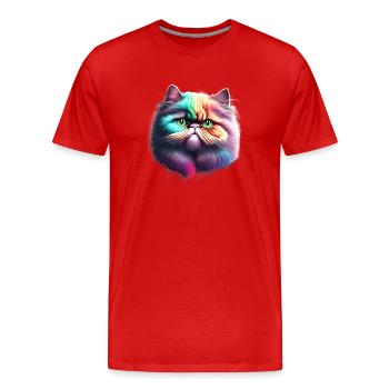 Chat persan, Tomcat, Chat domestique, Chat, Propriétaire de chat - T-shirt bio Premium Homme - rouge - Devant - Damien (186cm)