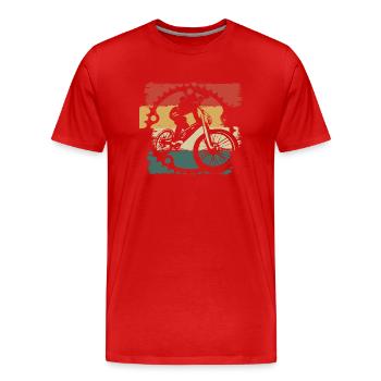 Vélo vintage - T-shirt bio Premium Homme - rouge - Devant - Damien (186cm)