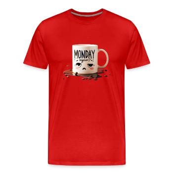 Monday grouch - Men's Premium Organic T-Shirt - red - Front - Damien (186cm)