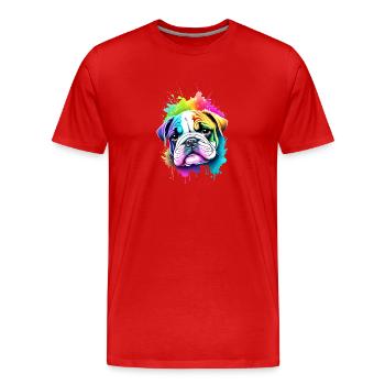 Bouledogue Chiens Propriétaire De Chien Propriétaire De Chien - T-shirt bio Premium Homme - rouge - Devant - Damien (186cm)