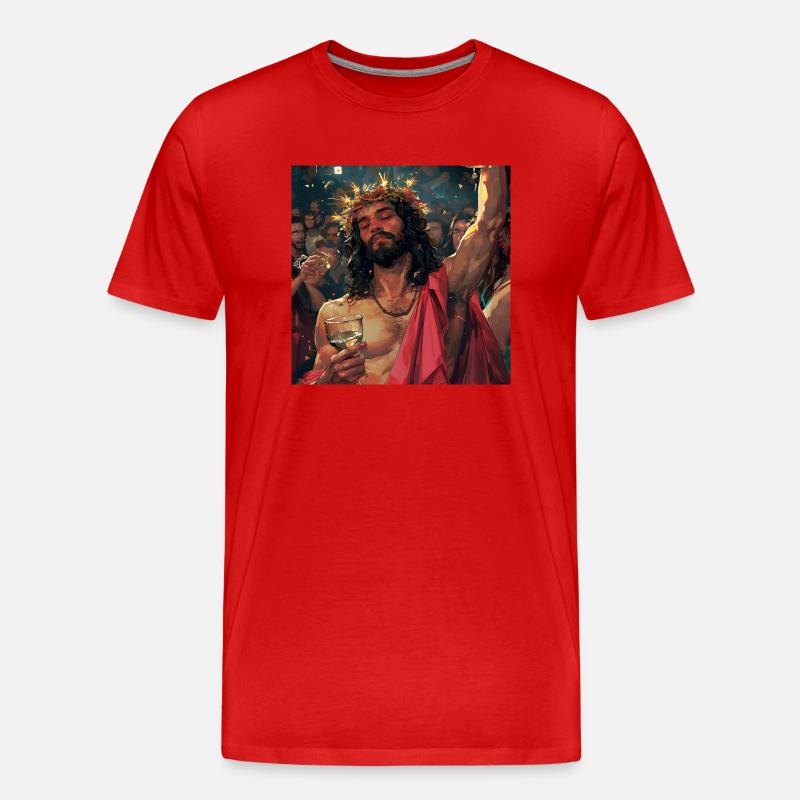 Jesus celebrates - Men's Premium Organic T-Shirt - red