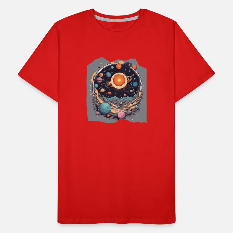 Harmonie céleste Système solaire Soleil Planètes Espace T-shirt bio Premium Homme