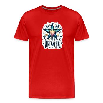 Dream Big - Sternschnuppe Illustration - Männer Premium Bio T-Shirt - Rot - Vorne - Damien (186cm)