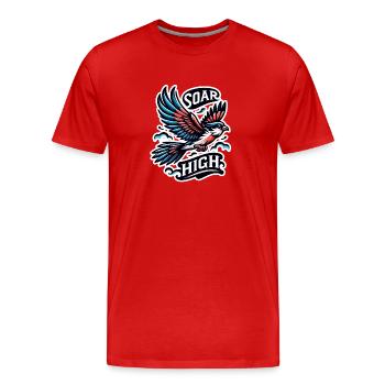 Soar High - bird illustration - Men's Premium Organic T-Shirt - red - Front - Damien (186cm)