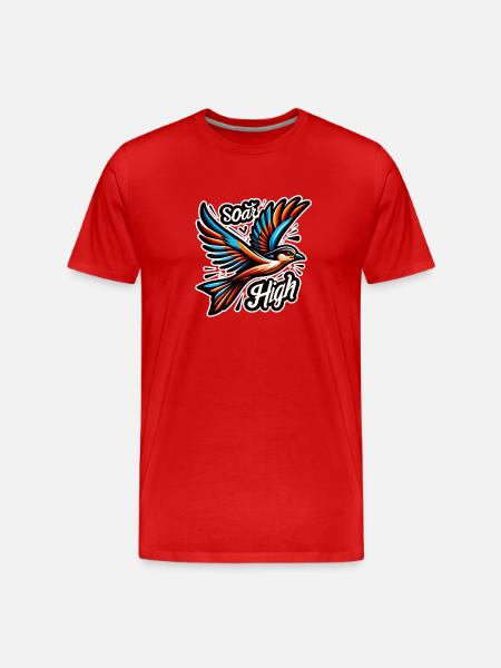 Soar High - Bird Illustration - Men's Premium Organic T-Shirt - red