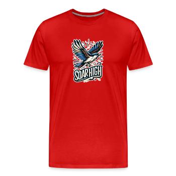 Soar High - Vogel Illustration - Männer Premium Bio T-Shirt - Rot - Vorne - Damien (186cm)