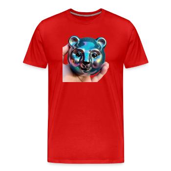 Bärenstarke Kugel - Männer Premium Bio T-Shirt - Rot - Vorne - Damien (186cm)