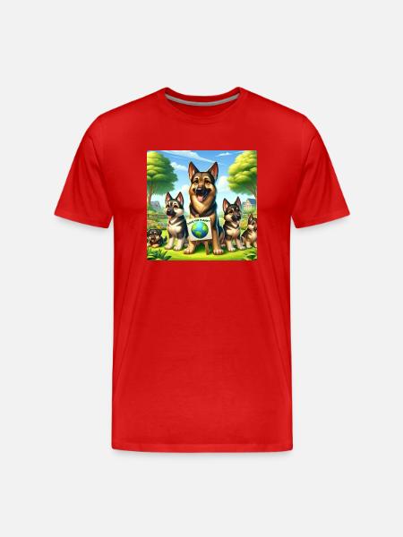 German Shepherd Family - Men's Premium Organic T-Shirt - red